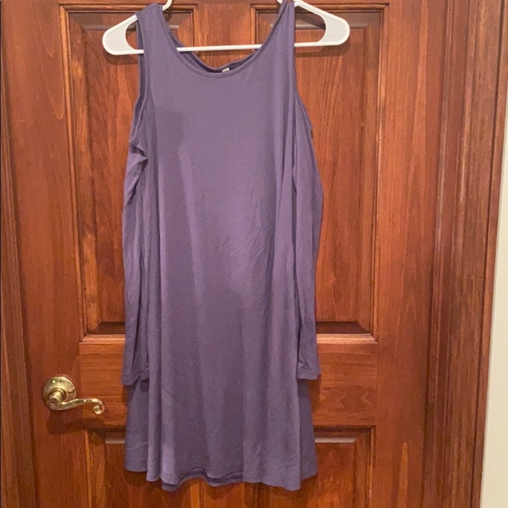 Gray/Purple long sleeve dress